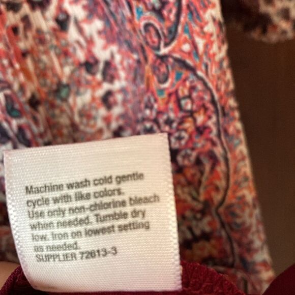 St. John's Bay Tiered Pink Lined Flowy Maxi Dress Size M - Picture 5 of 9